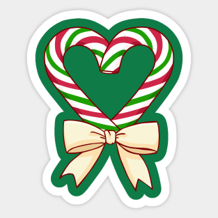 Candy Cane Heart Sticker